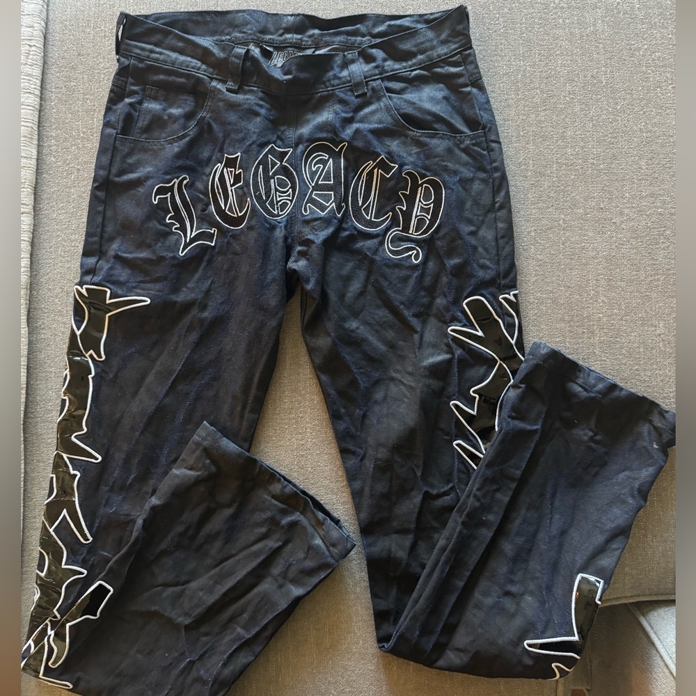 Legacy Black Graphic Pants‎ with Lettering
